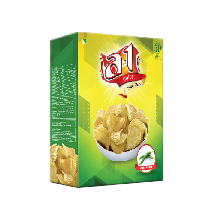 A-1 Chips Potato Chips Green Chilly