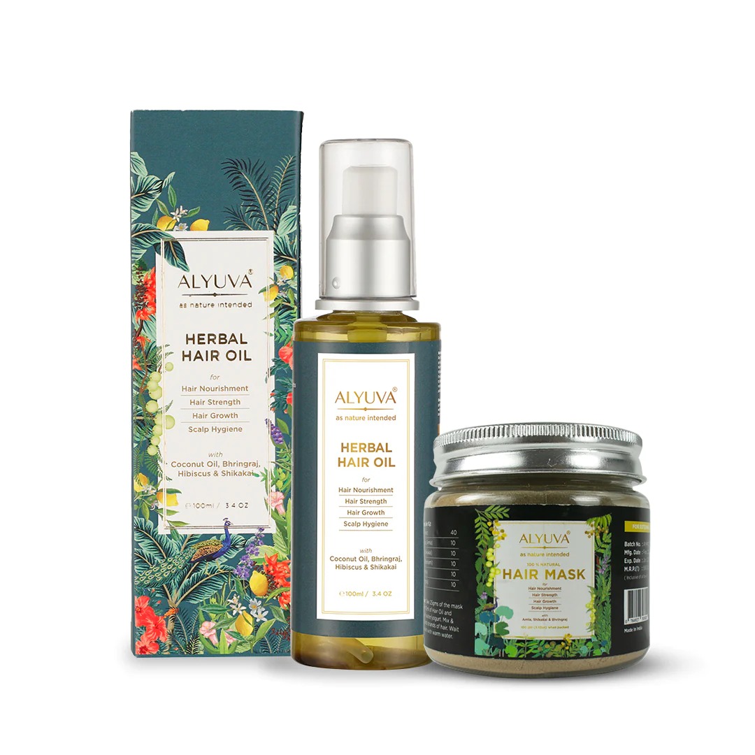 Alyuva Combo of Herbal Hair Oil and Alyuva Hair Mask