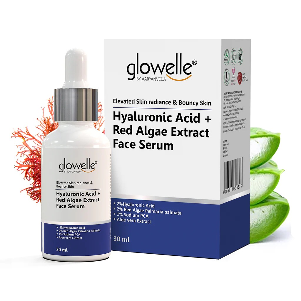 Aryanveda Glowelle -Hyaluronic Acid + Red Algae Extract Face Serum