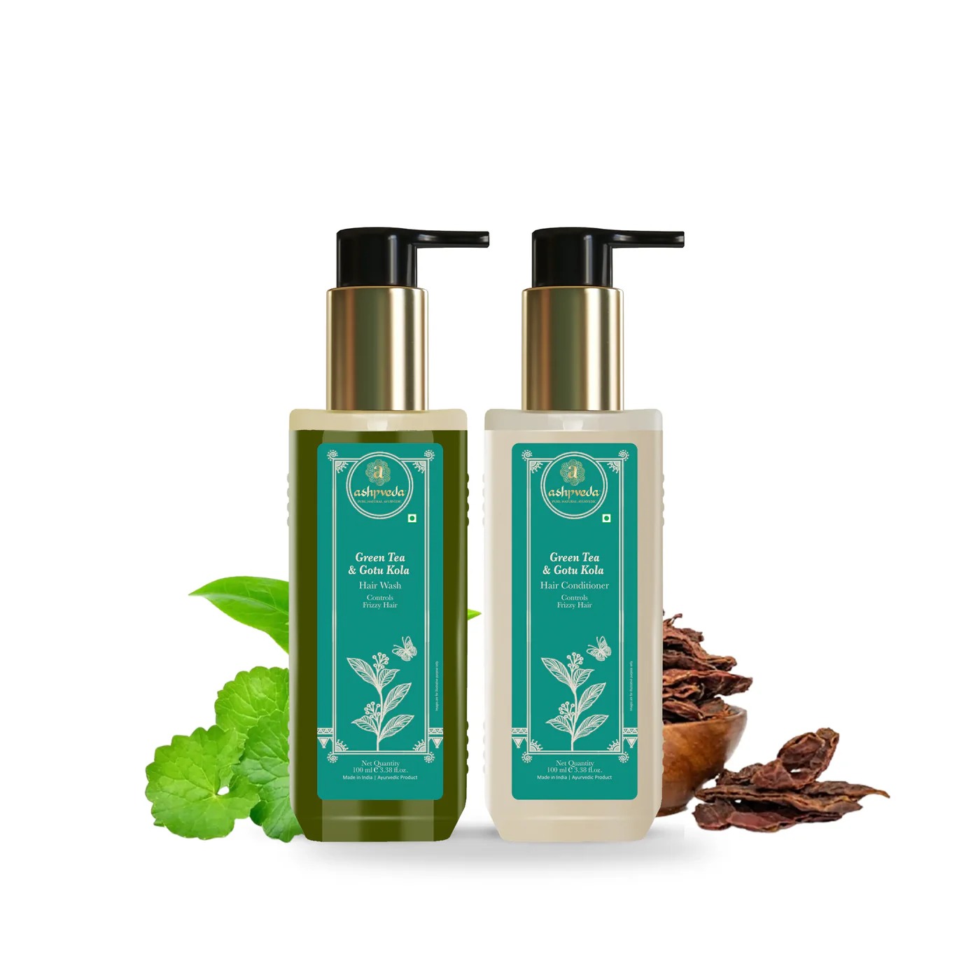Ashpveda Gotu Kola and Green Tea Hair Wash & Conditioner Combo