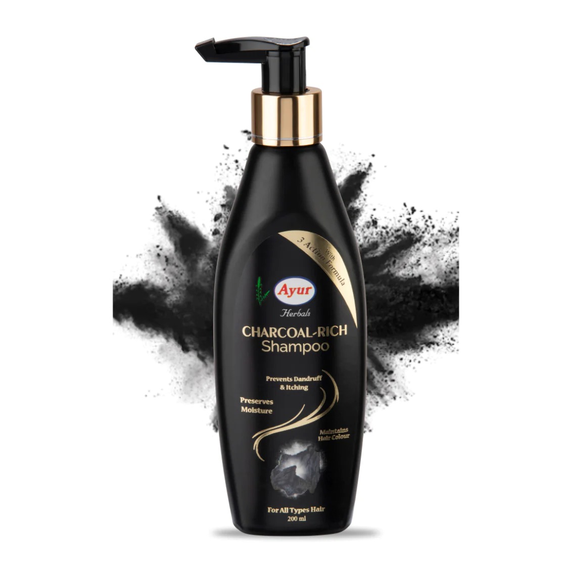 Ayur Herbals Moisturising Charcoal Rich Shampoo