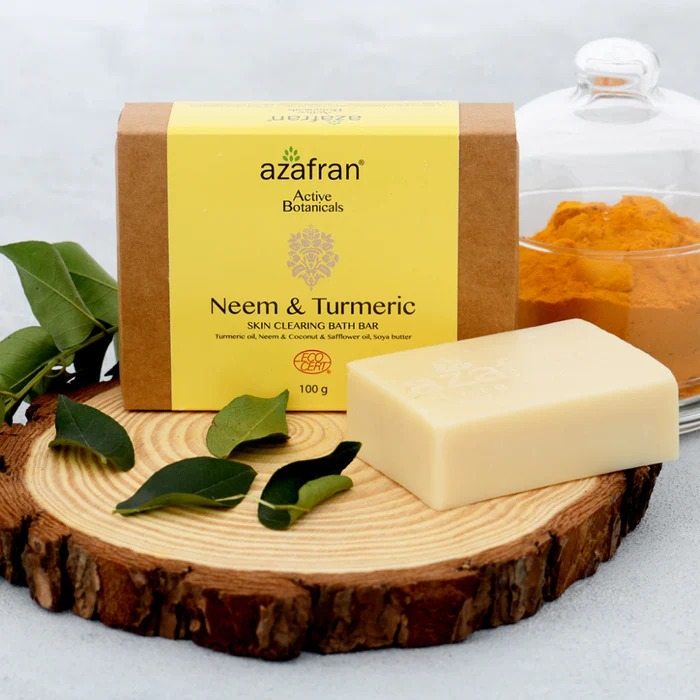 Azafran Organic Organic Neem & Turmeric Skin Clearing Bath Bar