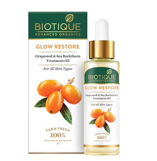 Biotique Glow Restore Grapeseed & Sea Buckthorn Treatment Oil