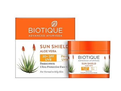 Biotique Sun Shield Aloe Vera 30+ SPF Sunscreen Cream