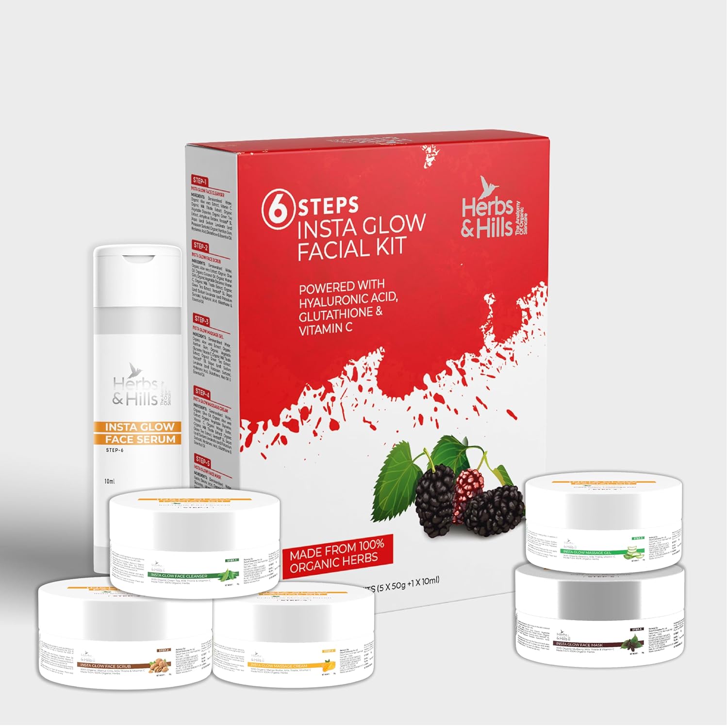 Herbs And Hills 6 Steps Insta Glow Facial Kit