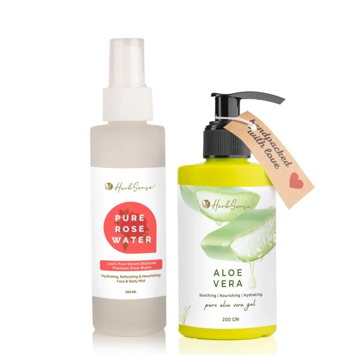 Herbsense Pure Rose Water & Aloe Vera Gel Combo Pack
