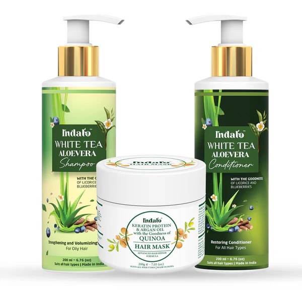Indalo White Tea Shampoo, Conditioner & Quinoa Hair Mask