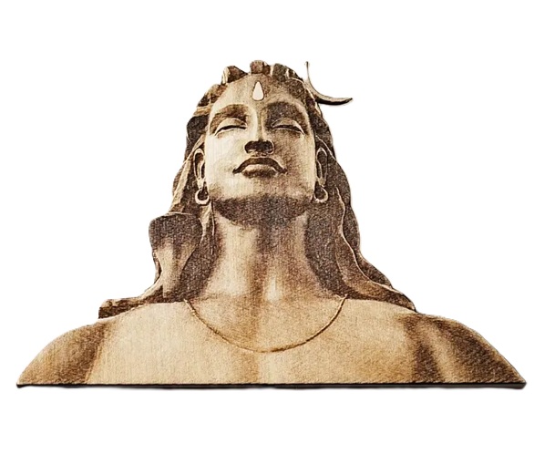 Isha Life Adiyogi Etched Wooden Stand 5 Inch - Medium