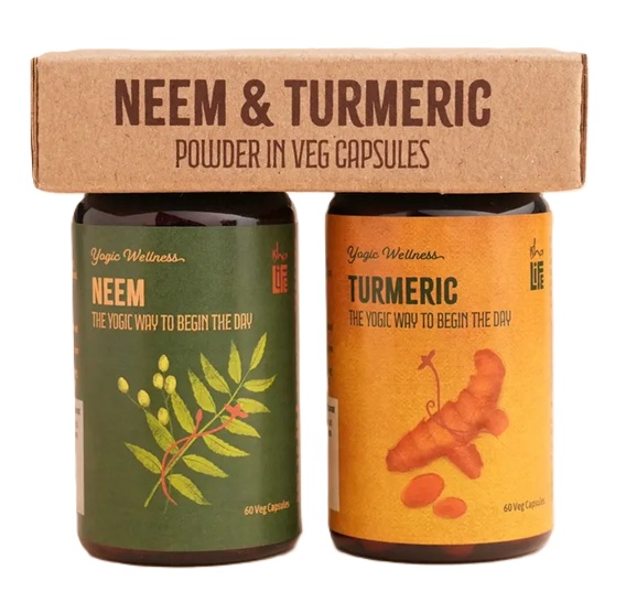 Isha Life Neem and Turmeric  Capsules ( combo )