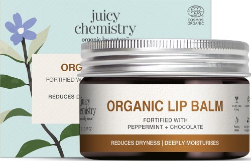 Juicy Chemistry Organic Lip Balm Fortified with Peppermint + Chocolate
