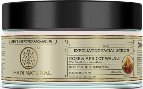 Khadi Natural Rose, Apricot and Walnut Exfoliating Facial Scrub