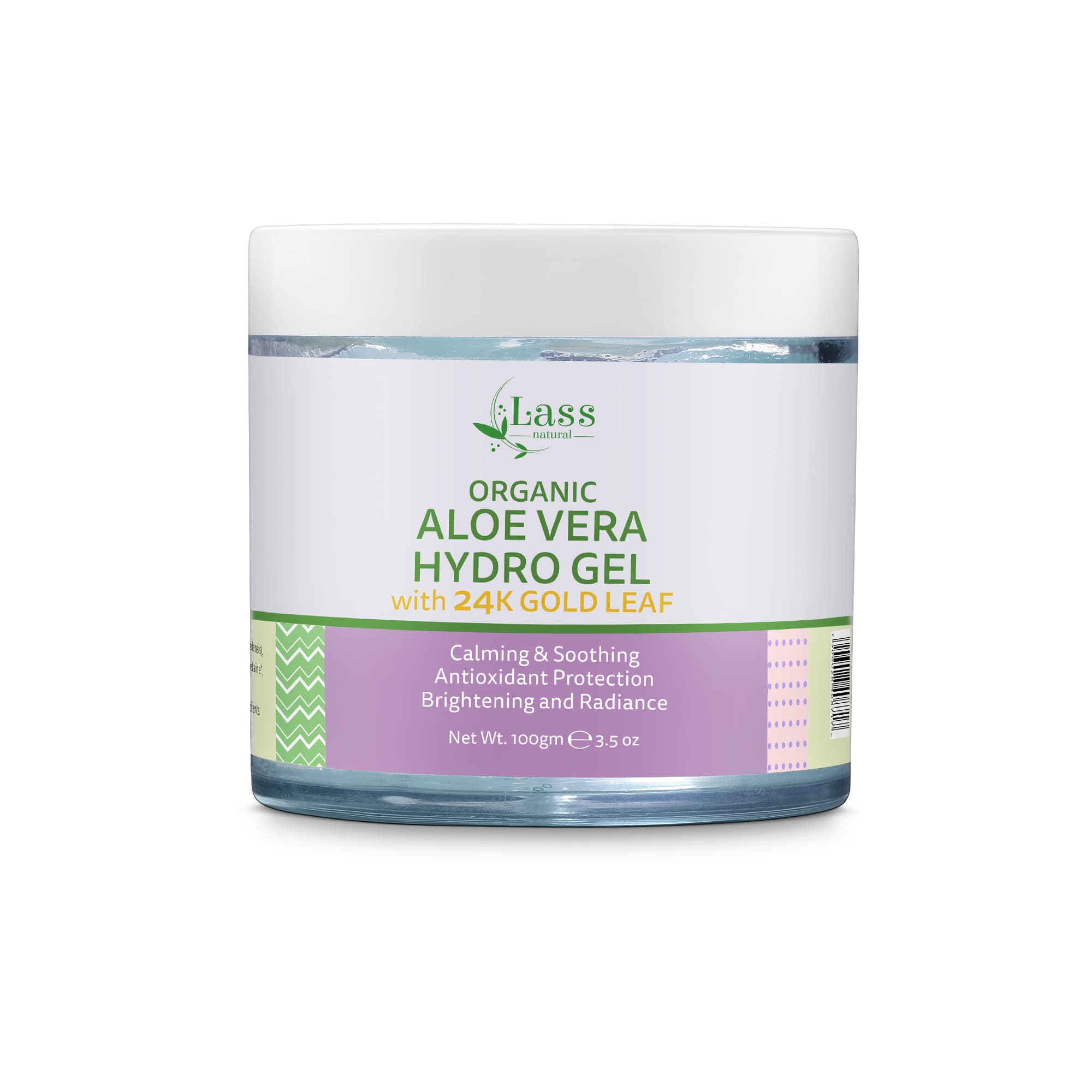 Lass Naturals 24k Gold Leaf Organic Aloe Vera Gel