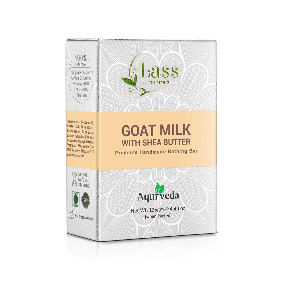 Lass Naturals Goat Milk with Shea Butter Handmade Premium Bathing Soap