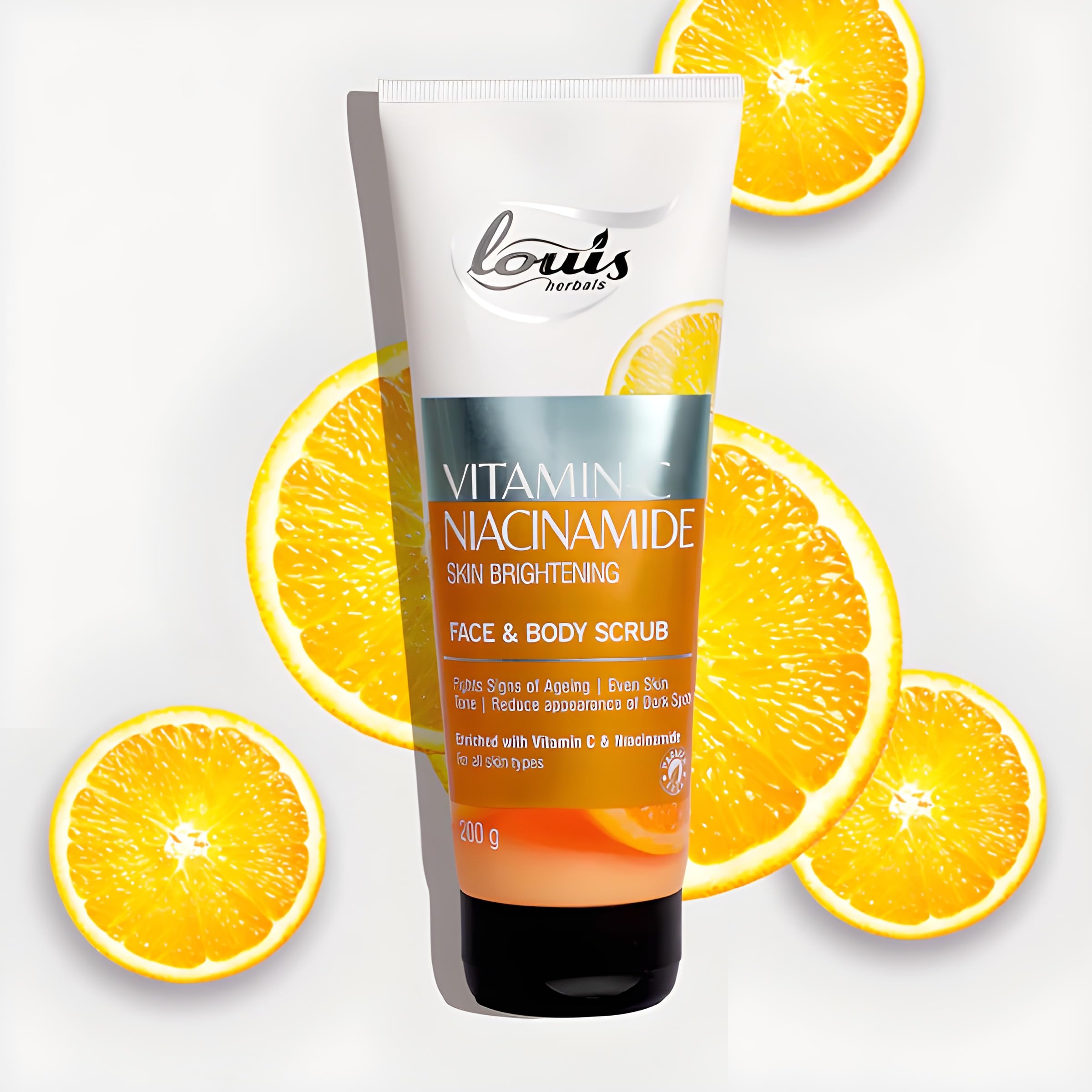 Louis Herbals Vitamin-C Niacinamide Skin Brightening Face & Body Scrub