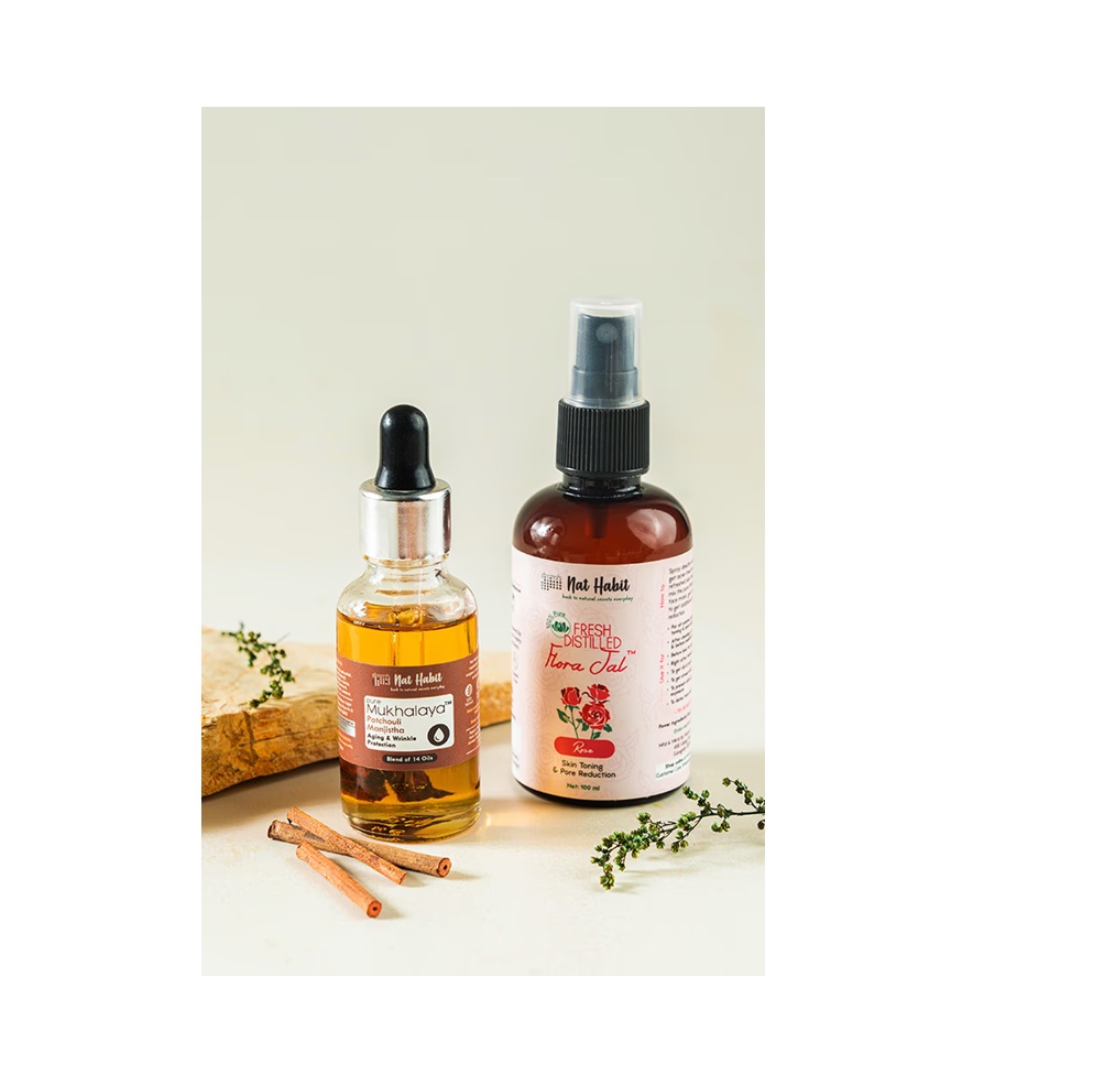Nat Habit Patchouli Manjistha Mukhalaya & Gulab Flora Jal Combo