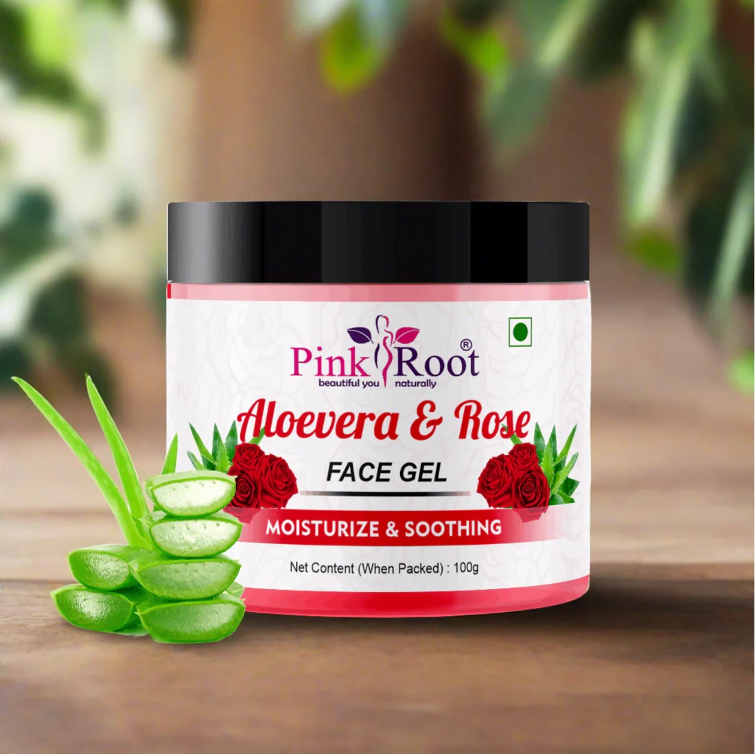 Pink Root Aloevera Rose Face Massage Gel