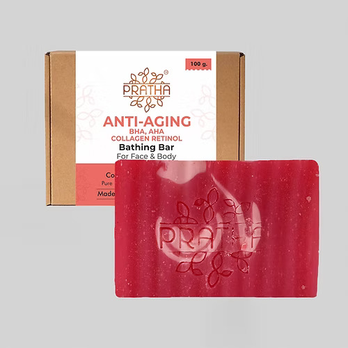 Pratha Naturals Anti-Aging BHA, AHA Collagen Retinol Bathing Bar