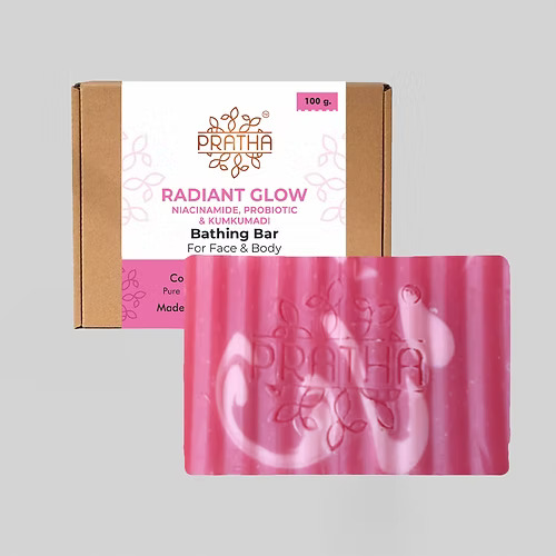 Pratha Naturals Niacinamide,Probiotic & Kumkumadi-Radiant Glow Bathing Bar