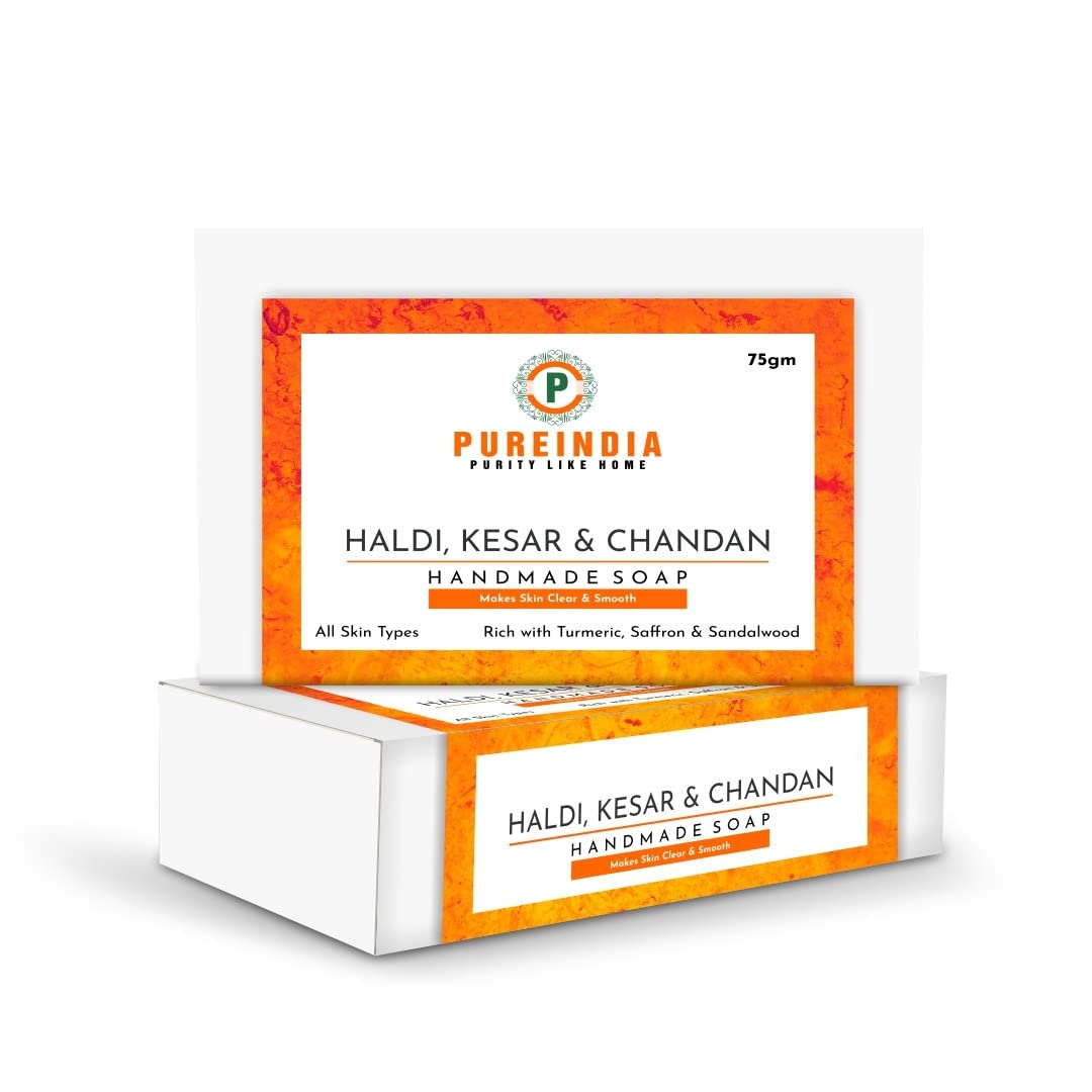 Pureindia Haldi Chandan Kesar Bathing Soap