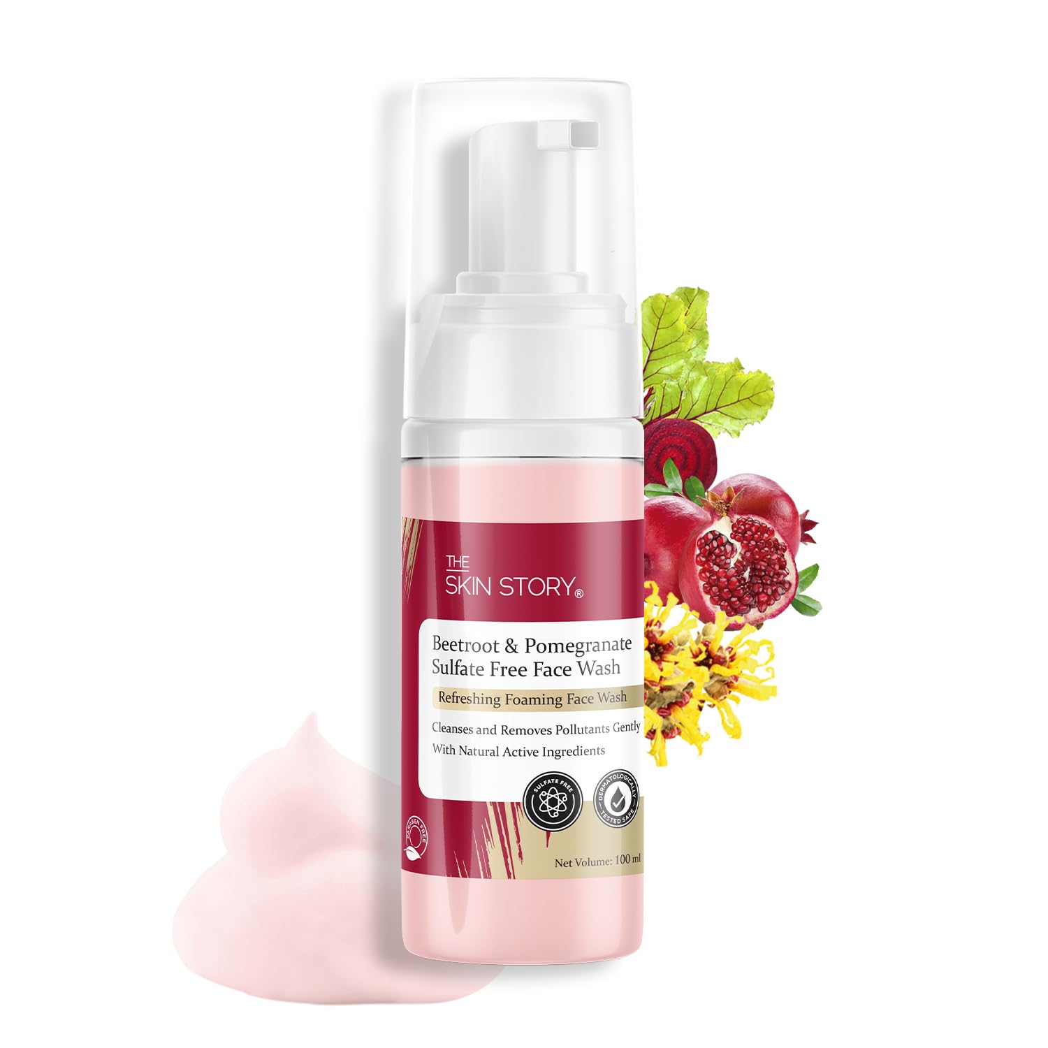The Skin Story Pore Cleansing Foaming Face Wash With Beetroot & Pomegranate
