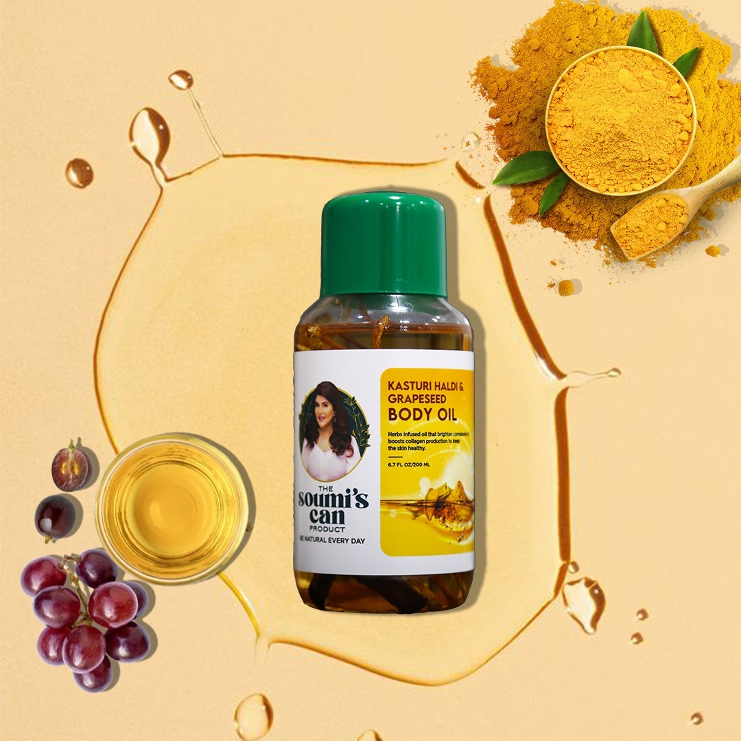 The Soumis Can Kasturi Haldi & Grapeseed Body Oil