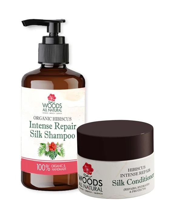Woods All Natural Organic Hibiscus Intense Repair Silk Shampoo & Conditioner