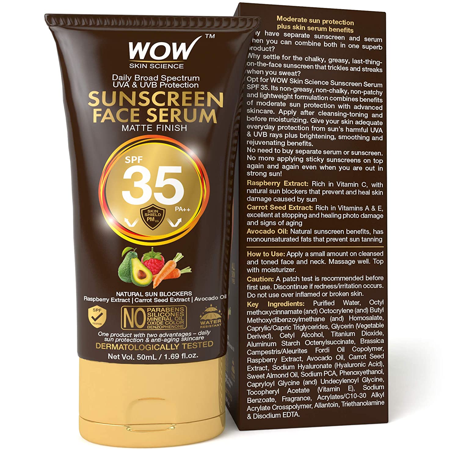 Wow Skin Science Matte Finish Sunscreen Face Serum SPF 35 