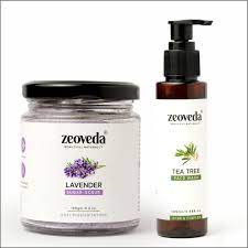 Zeoveda Lavender Sugar Scrub + Tea Tree Face Wash Combo