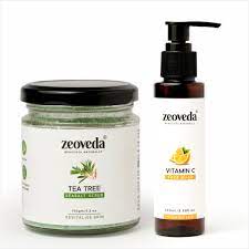 Zeoveda Tea Tree Scrub + Vitamin C Face Wash Combo