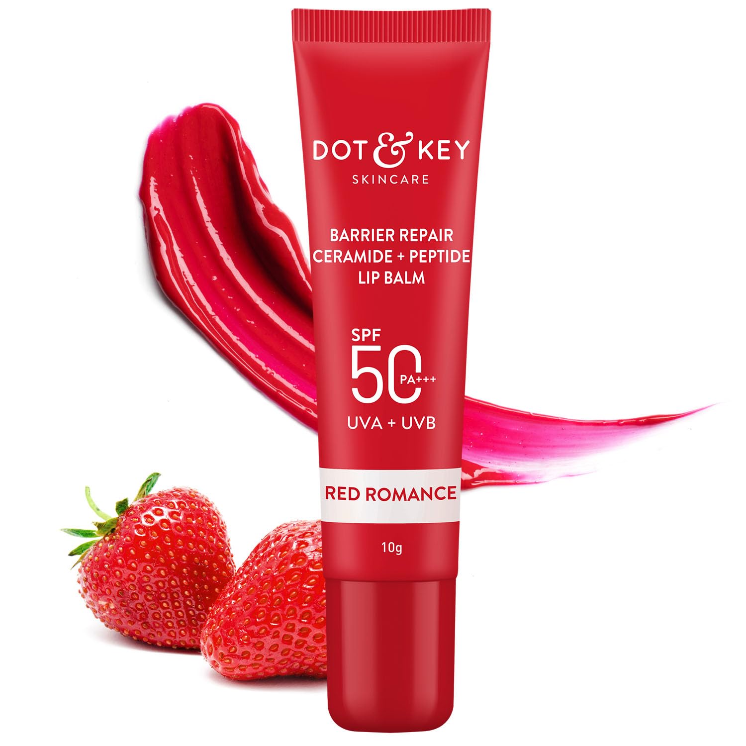 Dot & Key Ceramide + Peptide Lip Balm SPF 50+ PA+++ (Tinted)- Red Romance