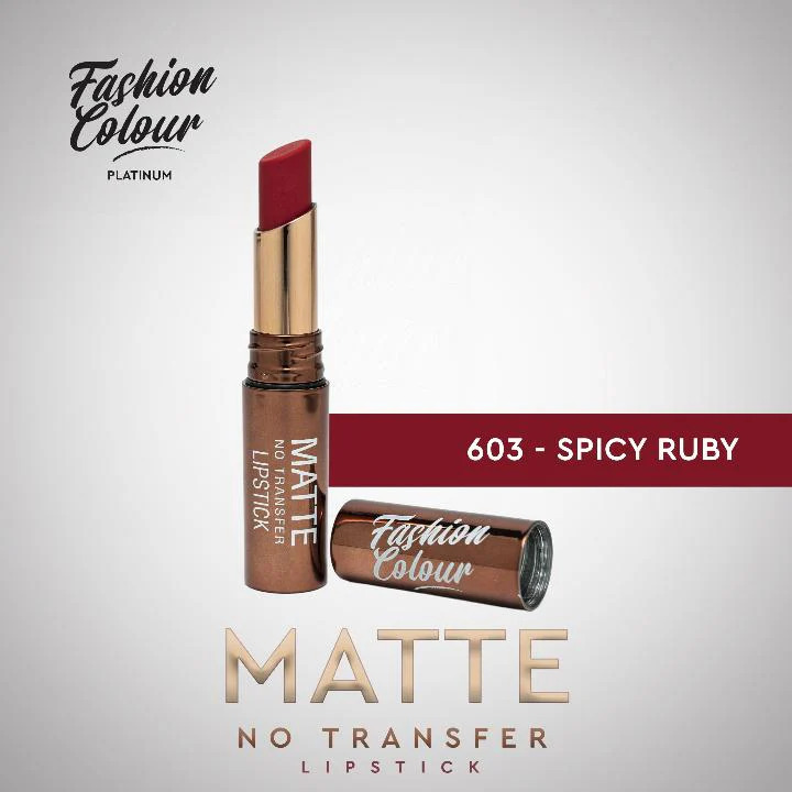 Fashion Colour Platinum Matte No Transfer Lipstick-Spicy Ruby