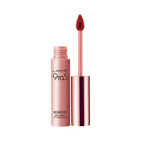 Lakme 9 to 5 Weightless Mousse Lip and Cheek Color Brick Bloom 9 grams