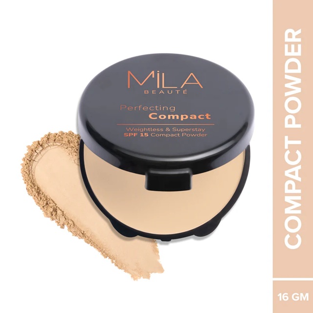 Mila Beaute Matte Finish Perfecting Compact Powder with SPF15 - Pure Beige