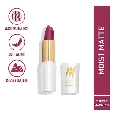 MyGlamm LIT Moist Matte Lipstick - Purple Madness