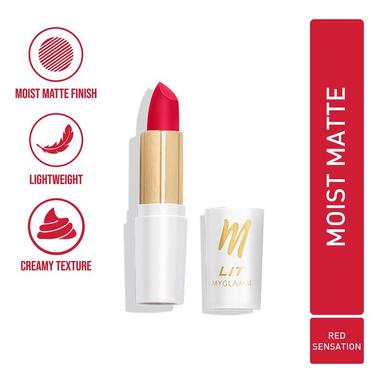 MyGlamm LIT Moist Matte Lipstick - Red Sensation