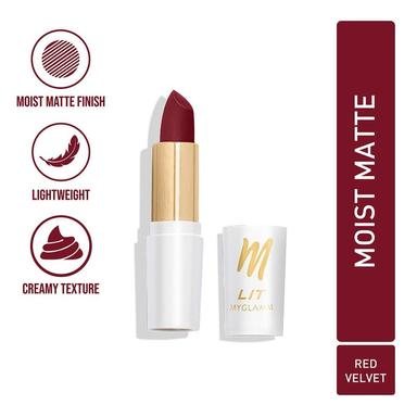 MyGlamm LIT Moist Matte Lipstick - Red Velvet