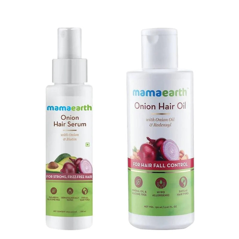Mamaearth Onion Hair Serum and Onion Hair Oil Combo Pack
