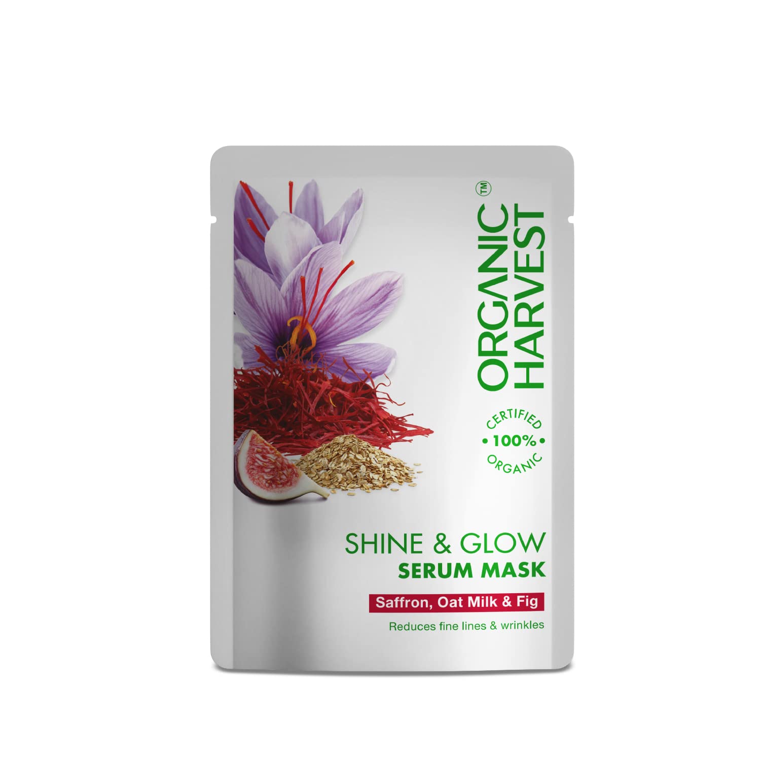 organic harvest Shine & Glow Serum Mask- Saffron, Oat Milk & Fig